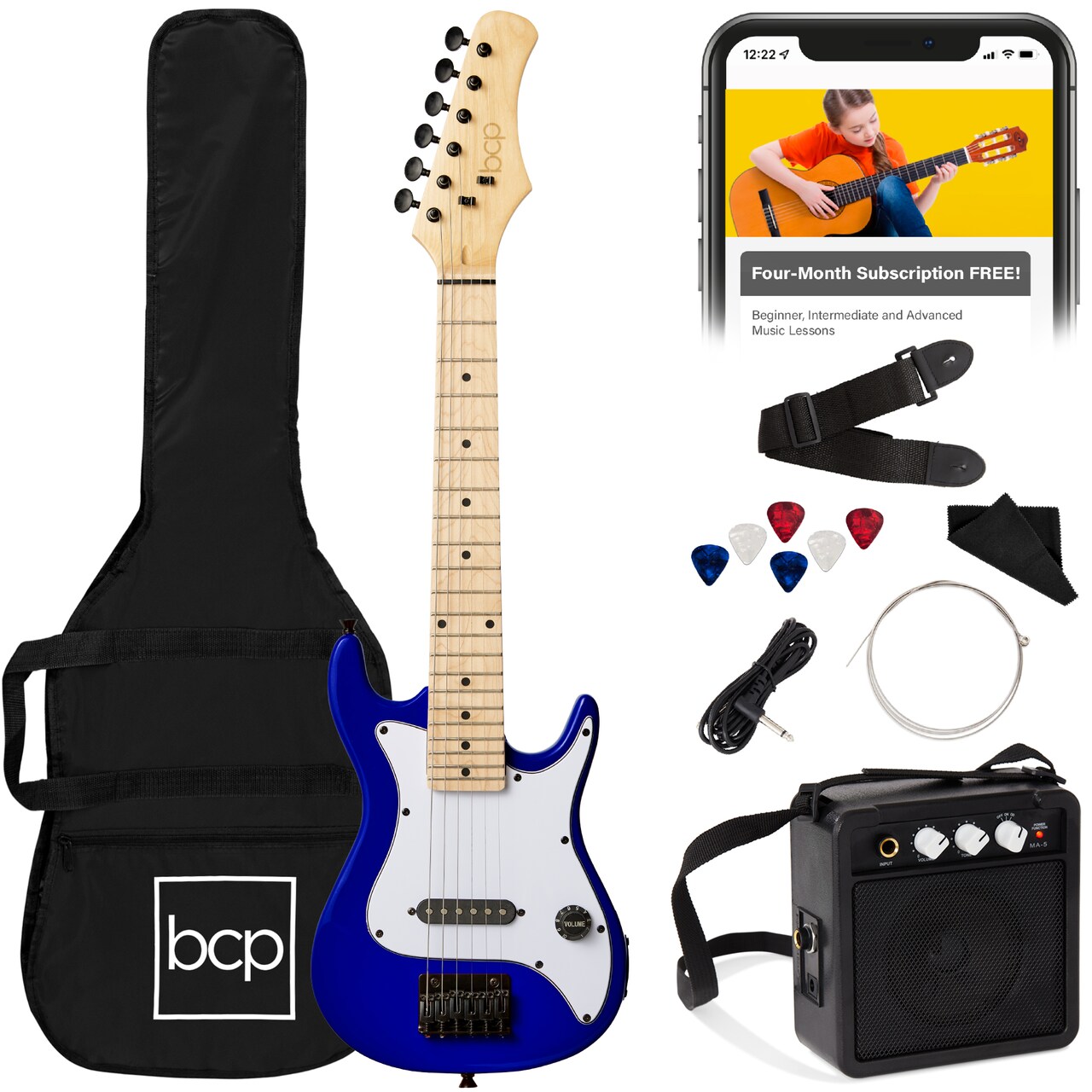 Best Choice Products 30in Kids Electric Guitar Beginner Starter Kit w/ 5W Amplifier, Strap, Case